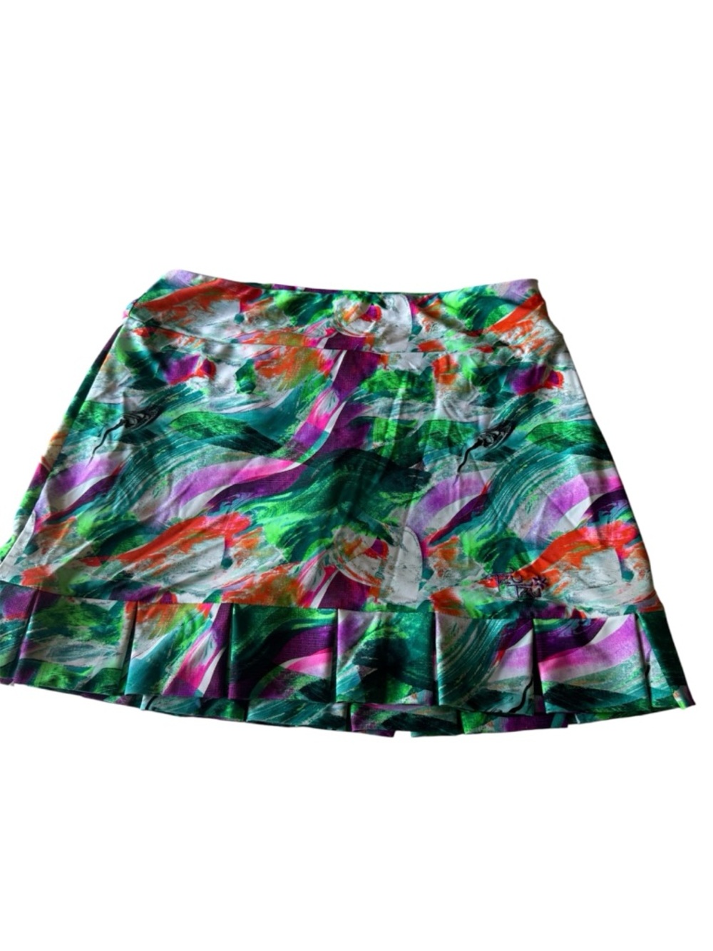 Tzu Tzu Multi-Color Abstract Brushstroke Mini Skirt